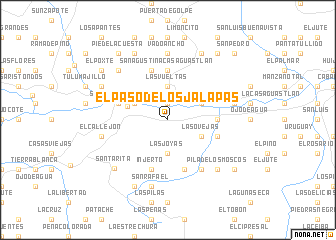 map of El Paso de los Jalapas