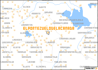 map of El Portezuelo de La Cañada