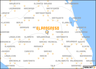 map of El Progreso