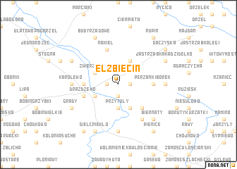 map of Elżbiecin