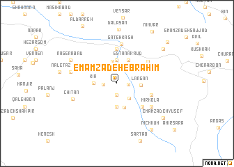 map of Emāmzādeh Ebrāhīm