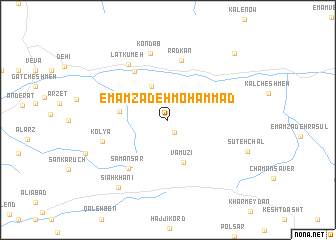 map of Emāmzādeh Moḩammad