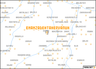 map of Emāmzādeh Ţāher va Nūh