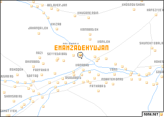 map of Emāmzādeh Yūjān