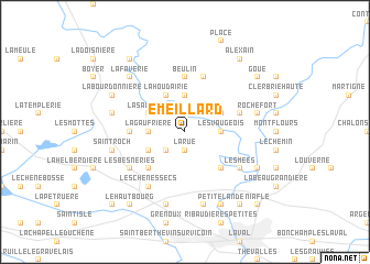 map of Émeillard