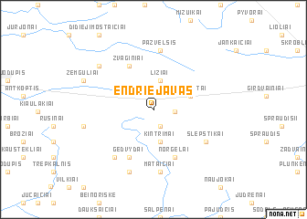 map of Endriejavas