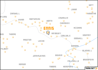 map of Ennis