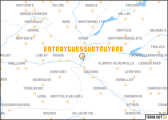 map of Entraygues-sur-Truyère