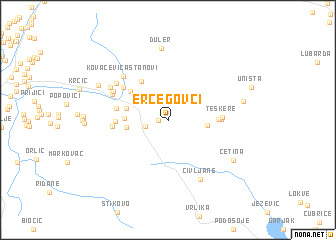 map of Ercegovci