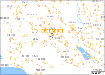 map of Ercegovci
