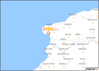 map of Ereğli