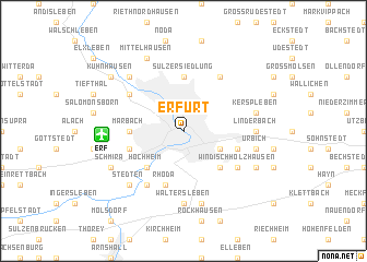 map of Erfurt