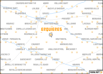 map of Erquières