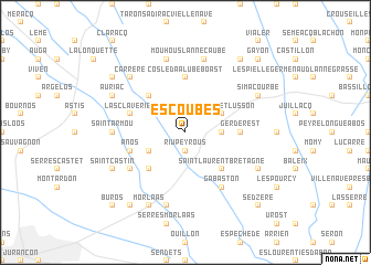 map of Escoubès