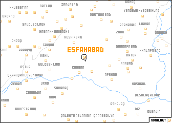 map of Eşfahābād