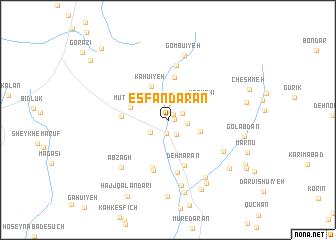 map of Esfandarān