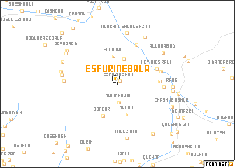 map of Esfūrīn-e Bālā