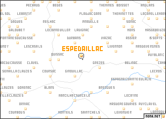 map of Espédaillac