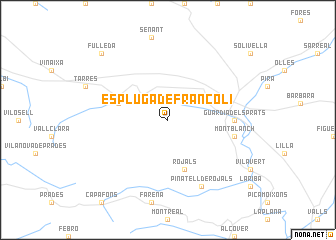 map of Espluga de Francolí