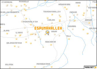 map of Espū Maḩalleh