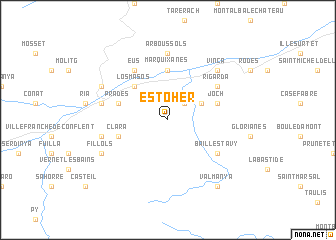Estoher (France) map