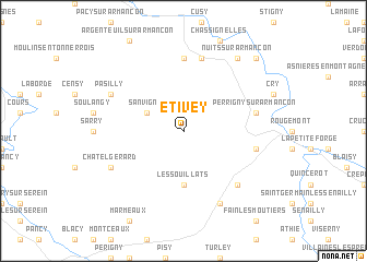 map of Étivey