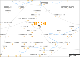 map of Étriché