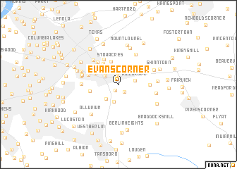 map of Evans Corner