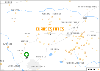 map of Evans Estates