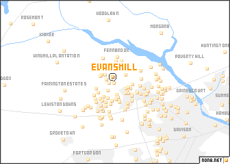 map of Evans Mill