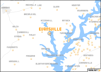 map of Evansville