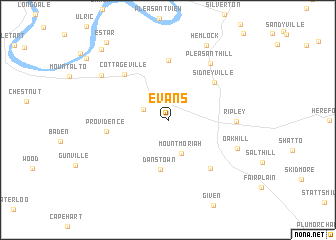 map of Evans