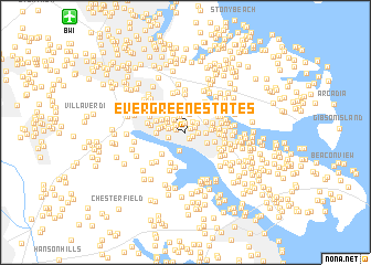 map of Evergreen Estates