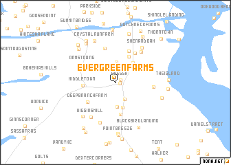 map of Evergreen Farms