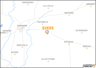 map of Evers