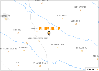 map of Evinsville