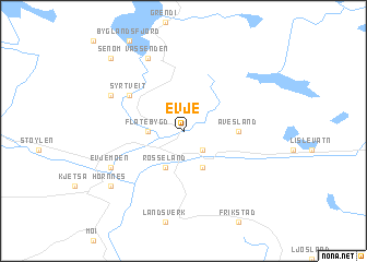 map of Evje