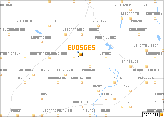 map of Évosges