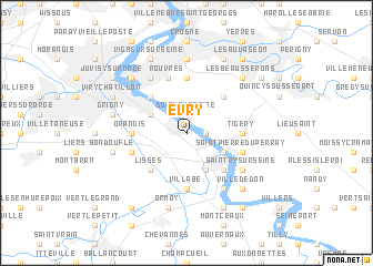 map of Évry