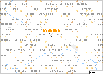 map of Eybènes