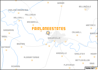 map of Fairlane Estates