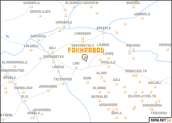 map of Fakhrābād