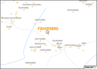 map of Fakhrābād