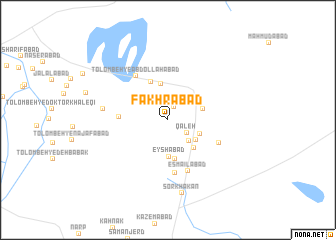 map of Fakhrābād