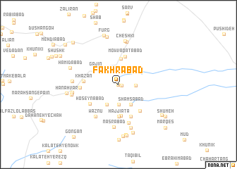 map of Fakhrābād