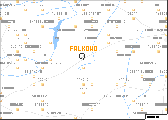 map of Fałkowo