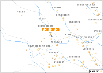 map of Fānīābād