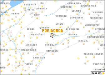 map of Farīdābād