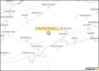 map of Farmers Mills