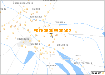 map of Fatḩābād-e Sardār